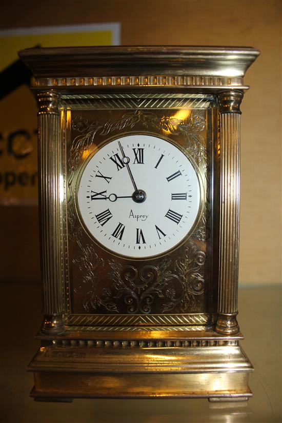 Asprey brass cased carriage clock